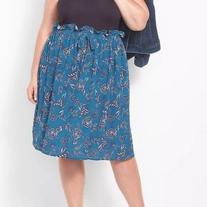 NWT Floral Print Paperbag Waist Skirt